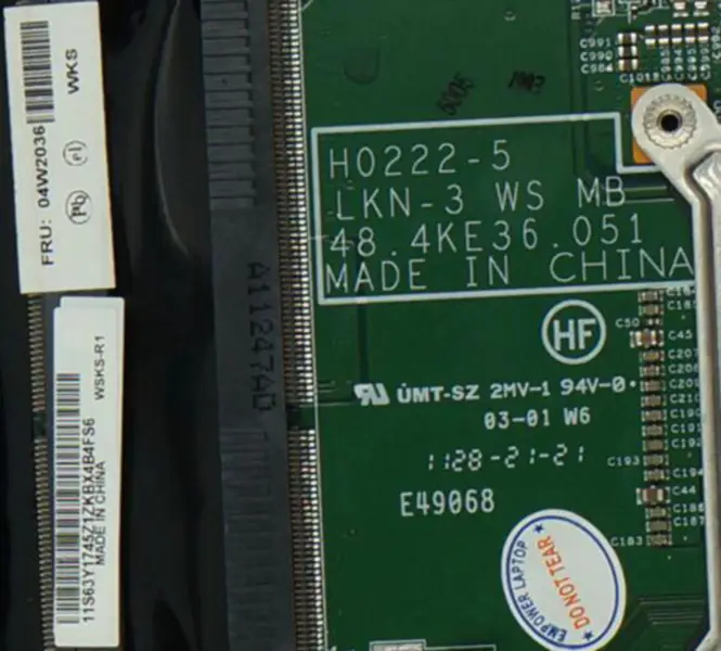Lenovo W520 T520 T520i PN:04W2036 Hauptplatine