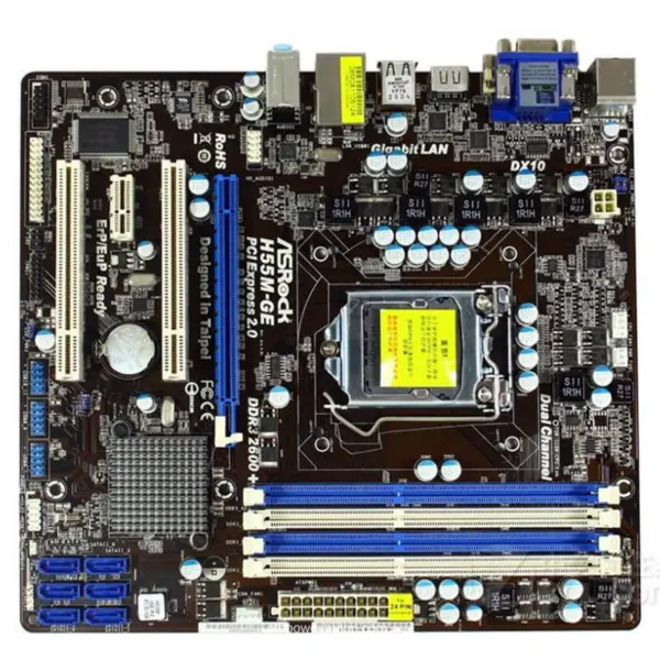 Asrock H55M-GE 1156 All-Solid-HDMI Intel H55 Micro ATX Hauptplatine