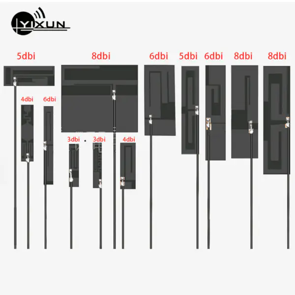 5G 4G 3G 2G GSM LTE NB-IoT Vollband interne PCB Modulantenne IPEX Schnittstelle hoher Gewinn 8dbi RG1.13 12cm Kabel 600-6000MHz