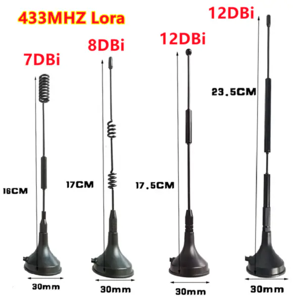 2pcs Lora SX1268 SX1276 433MHz 12DBi LoRa Antenne Monopol SMA männliche Schnittstelle Saugnapf Antenne RG174 5M Kabellänge