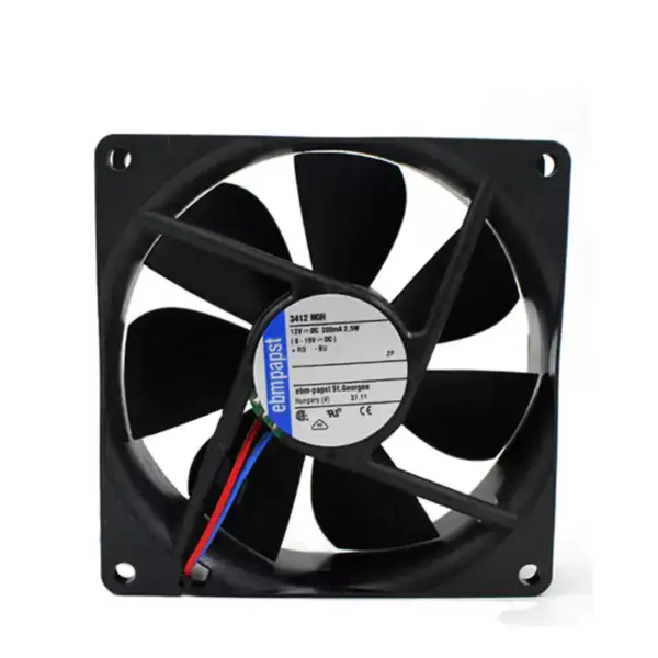 Original New Ebmpapst 3412NGH 9225 92*92*25mm 12V 2.5W 55.3CFM 3000RPM Sleeve Bearing Cooling fan