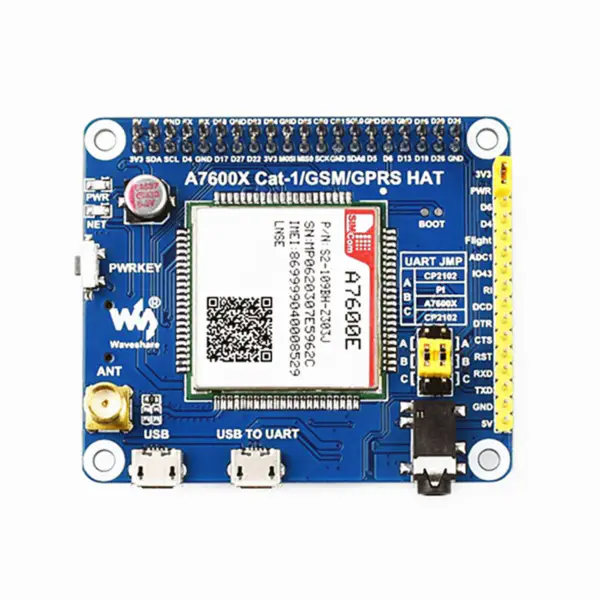 A7600E LTE Cat-1 HAT für Raspberry Pi Low Speed 4G Modul 2G GSM GPRS für Südostasien Westasien Europa Afrika