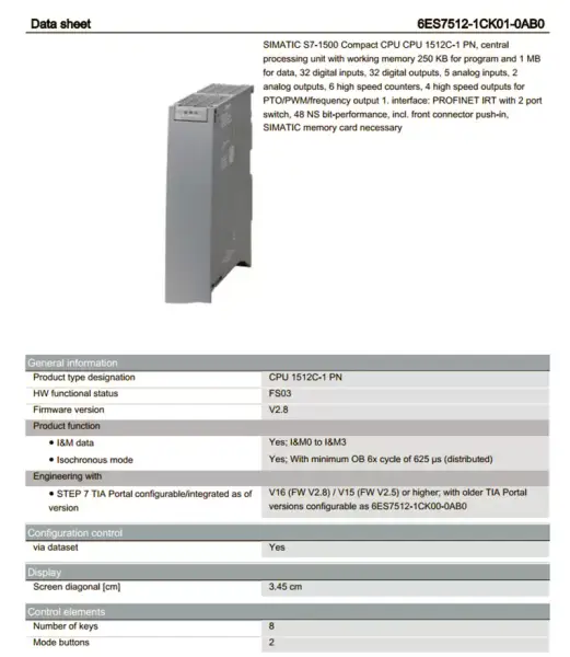 Siemens Eingang Ausgang Modul Siemens Ausgang 4x Antwort 6ES7331-1KF00-0AB0 6ES73311KF000AB0