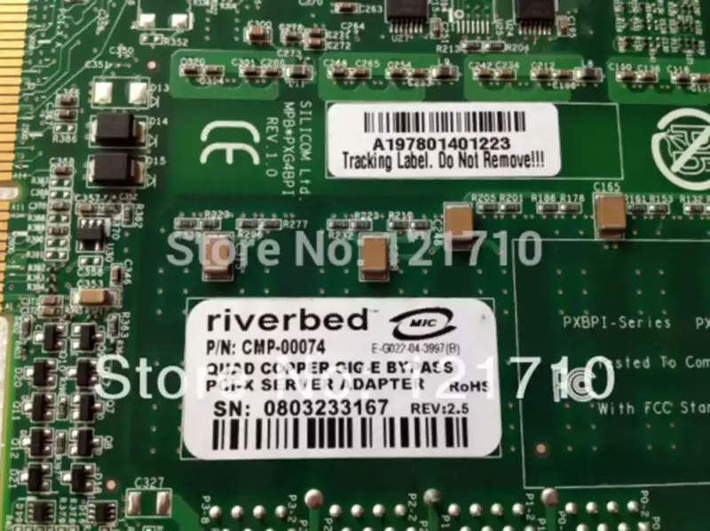 Silicom RiverBed QUAD COPPER GIG-E BYPASS PCI-X SERVER ADAPTER CMP-00074 Industrie-Motherboard