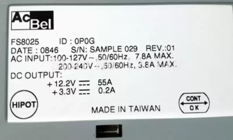 Acbel-Netzteil acbe FS8025-0P0G 675W mit zwei Monaten Garantie Industrie-Motherboard