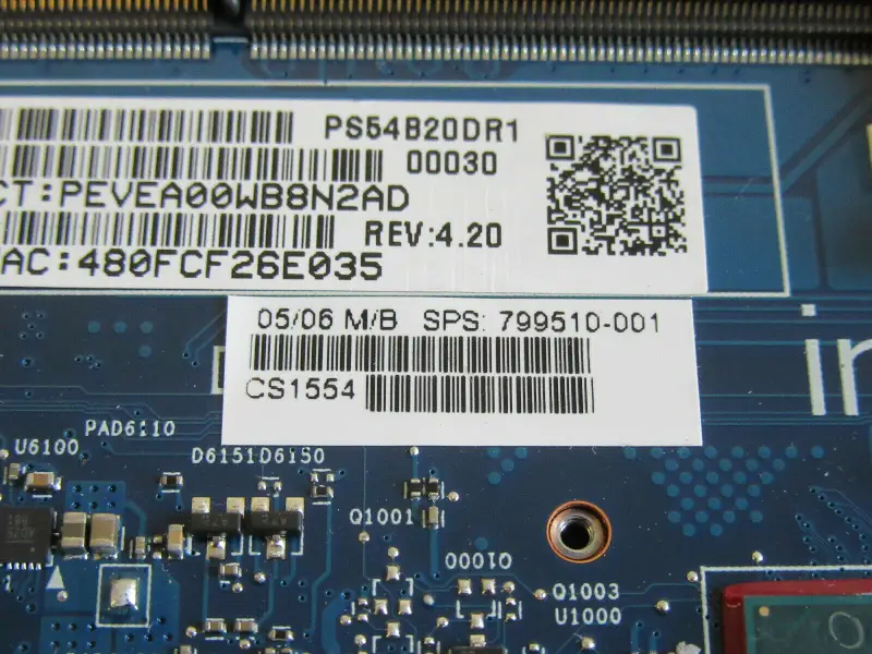 HP 799510-001 799510-501 799510-601 I5-5200U Hauptplatine