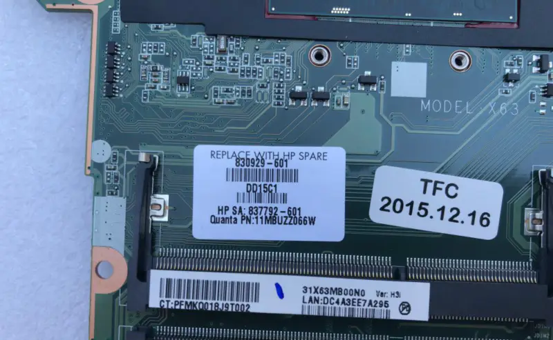 HP 15-AK 15T-AK 832847-001 832847-601 i5-6300HQ N16P-GT-A2 DAX1PDMB8E0 Motherboard