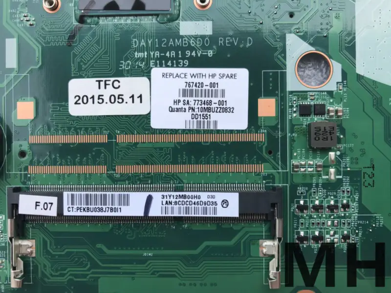 HP ProBook 905796-001 905796-501 905796-601 i5-7300U DA0X81MB6E0 X81 Motherboard