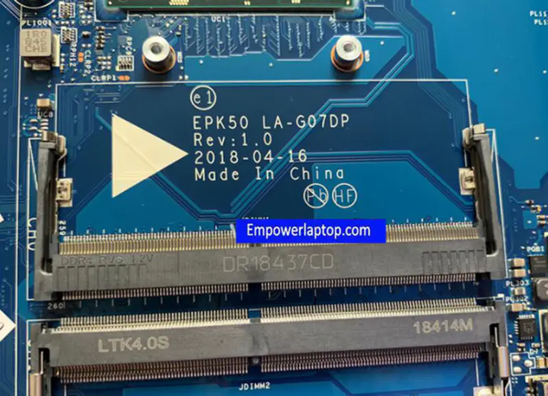 HP 15T-DA 15-DA L35239-601 L35239-501 L35239-001 LA-G07DP I3-7100U Laptop motherboard