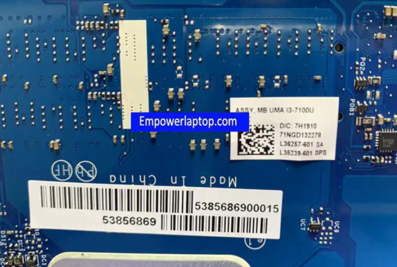 HP 15T-DA 15-DA L35239-601 L35239-501 L35239-001 LA-G07DP I3-7100U Laptop motherboard