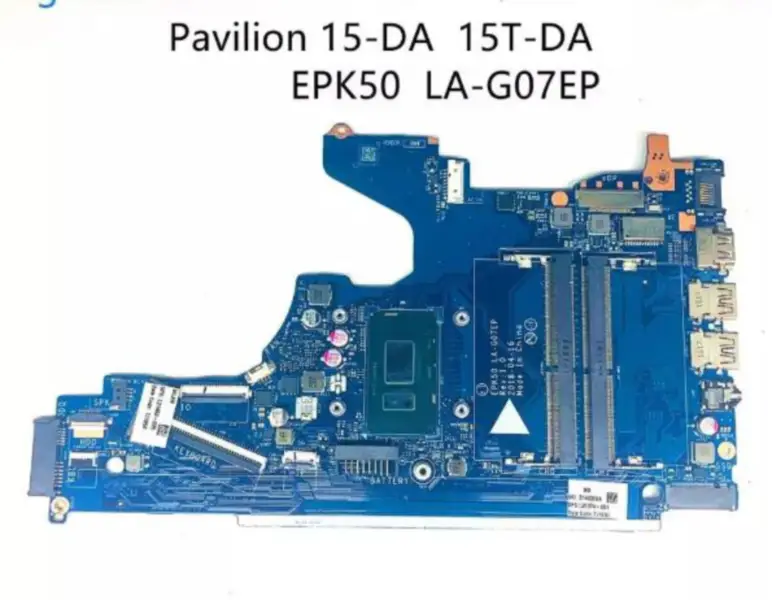 HP 15-DA 15-DA0076nr L20373-601/ L49974-601 EPK50 LA-G07EP With SR3LD I3-7020U DDR4 Laptop Motherboard