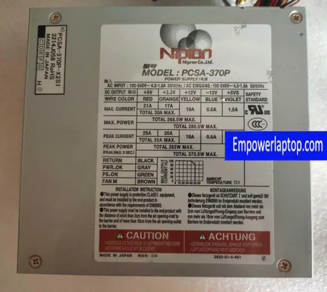 NiPron PCSA-370P 370W-Netzteil PCSA-370P-X2S1