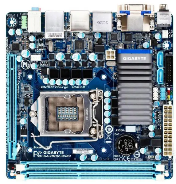 Gigabyte GA-H61N-USB3 H61N-USB3 Mainboard H61 LGA1155 DDR3