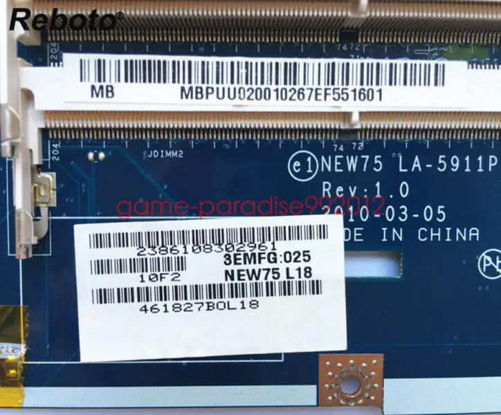 Acer LA-5911P5551 Hauptplatine