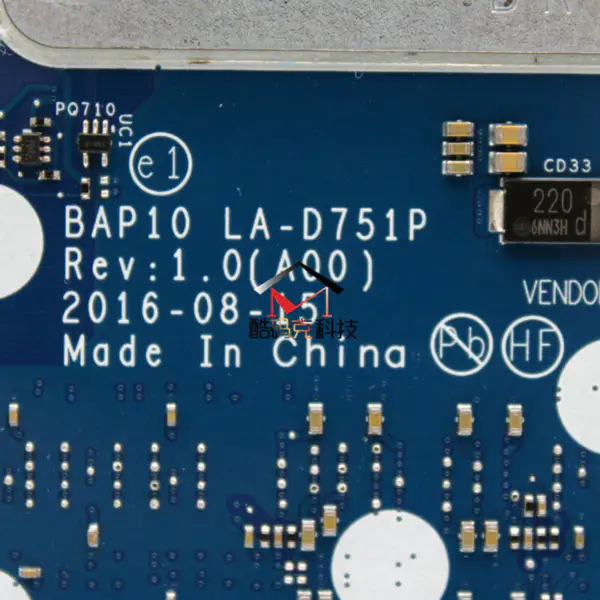 Dell LA-D751P Dell lienware 15 R3 Hauptplatine