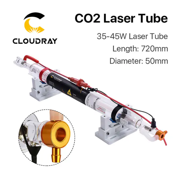 40W Co2 Laser Upgraded Metall Kopf Rohr 700MM Glasrohr Lampe für CO2 Laser Gravur Schneidemaschine