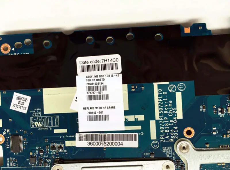 HP Hauptplatine 773787-001 768142-501 450 G2 ZPL40 ZPL50 ZPL70 LA-B181P SR1EF I5-4210U