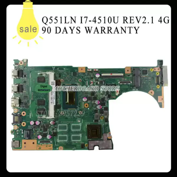 Asus Motherboard Q551LN Q551LN REV2.1 4 G Speicher I7-4510U GT840M 60NB0690-MB1820