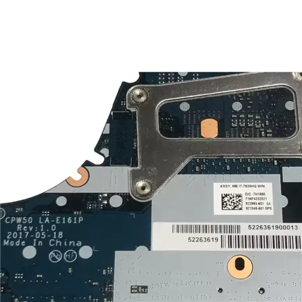 HP ZBook 15 G4 921048-001 921048-501 921048-601 LA-E161P Hauptplatine