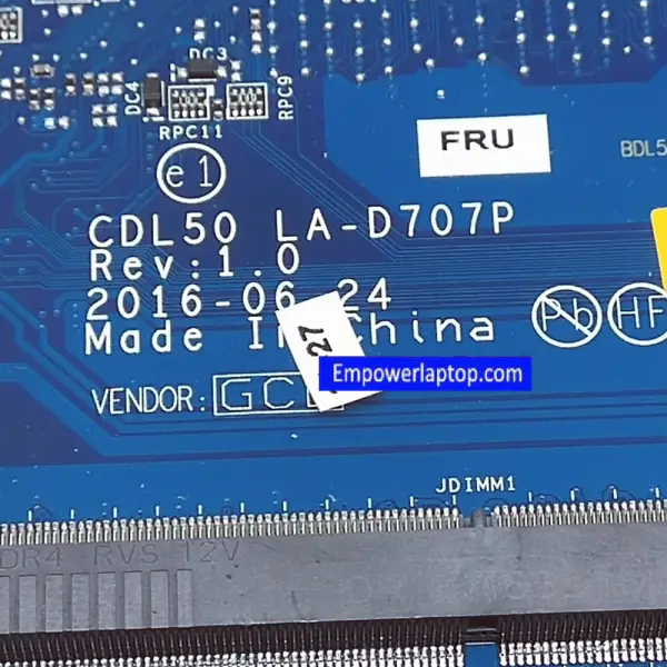 HP 15-AY 15T-AY 910471-001 909213-001/501 910471-601 909213-601 i5-7200U DDR4 CDL50 LA-D707P Motherboard
