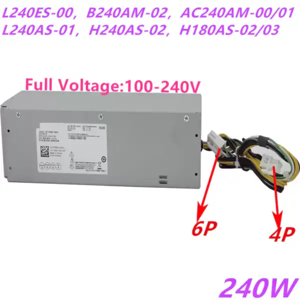 Netzteil für Dell 5050 7050 3250 3660 6Pin 240W Netzteil L240ES-00 L240AM-01 AC240AM-00/01 L240AS-01 H240AS-02 H240ES-02