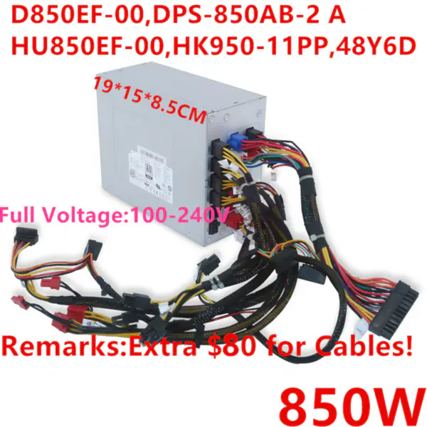Netzteil für Dell Alienware R8R7 850W Netzteil D850EF-00 DPS-850AB-2 A HU850EF-00 HU850EF-01 HK950-11PP HK950-51PP