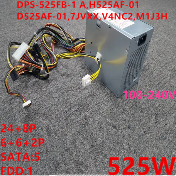 525W DPS-525FB-1 A H525AF-01 D525AF-01 7JVXX V4NC2 M1J3H Netzteil für Dell T3500 XPS 9100 9000
