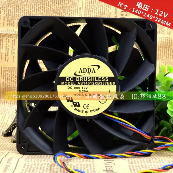 ADDA 14038 14CM 12V 5.20A AS14012XB387BB0 Lüfter