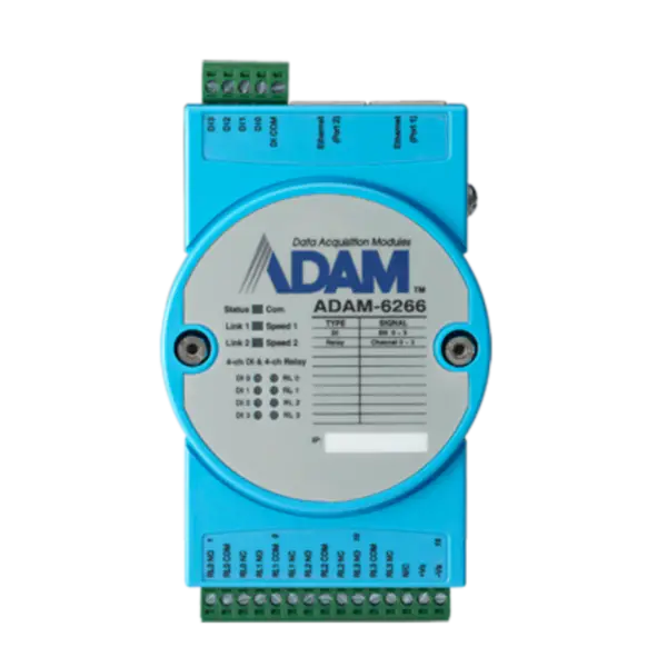 Advantech 4-Kanal-Relaisausgang Modbus TCP Modul mit 4-Kanal-DI ADAM-6266-AE