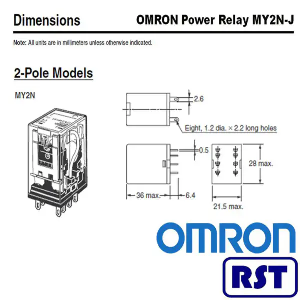 Omron 12v DPDT PCB 220/240VAC Selbsthaltendes Relais