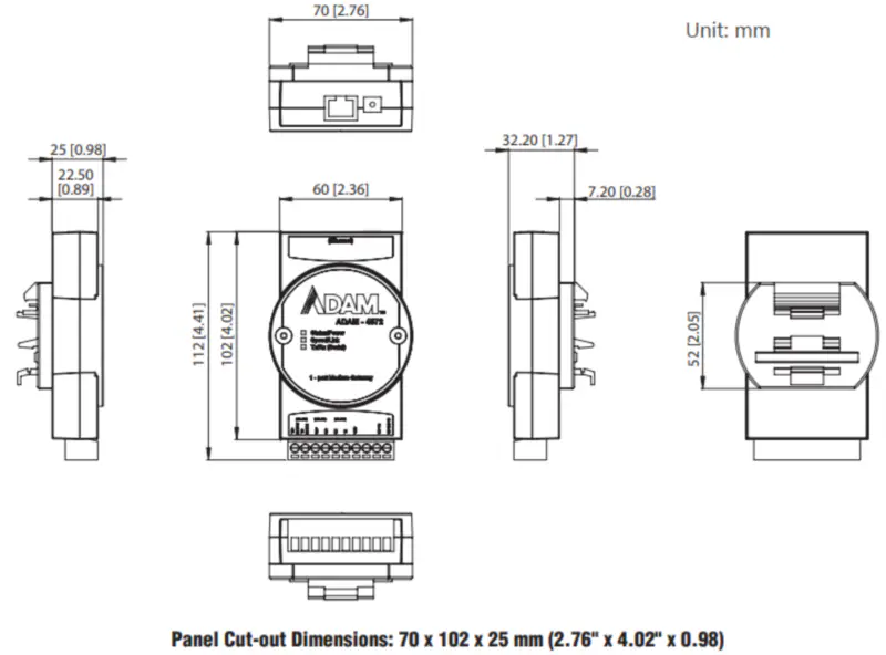 Advantech ADAM-4572-CE Modbus-Gateway mit 1 Anschluss