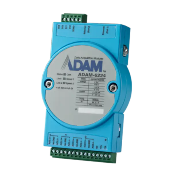 Advantech ADAM-6224-AE 4-Kanal Isolierter Analogausgang Modbus TCP Modul