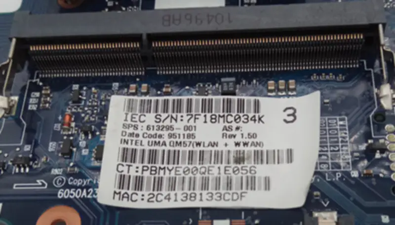 HP 6450B 6550B 613295-001 Hauptplatine