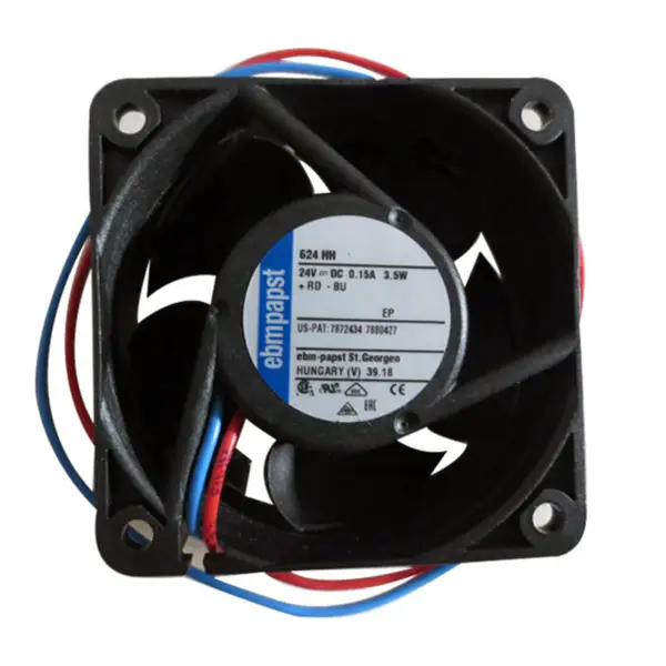 Ebmpapst 624HH cooling fan, size 60 x 60 x 25mm 624H 24 V DC air flow 56m3/h 8200rpm