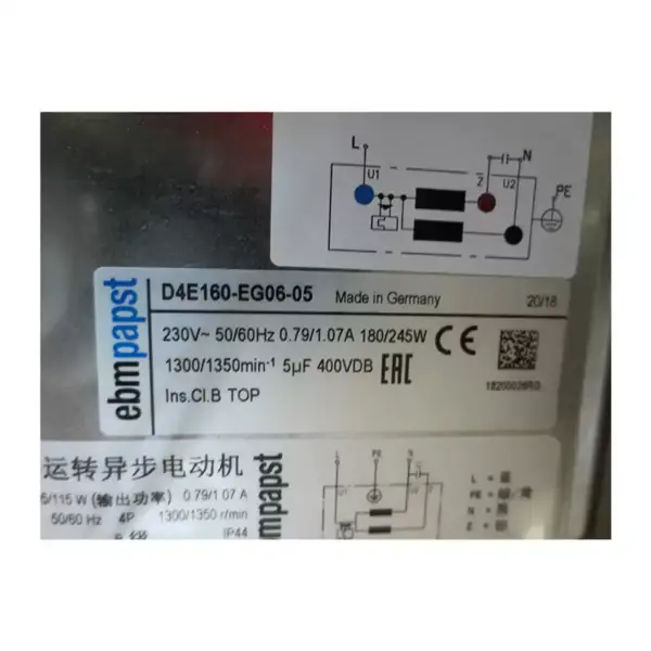 ebm papst Radialventilator D4E160-EG06-05 180W 0,79A Frequenzumrichter Ventilator