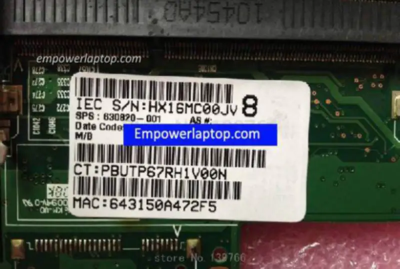 HP 630820-001 DV3 DV3-4000 Hauptplatine