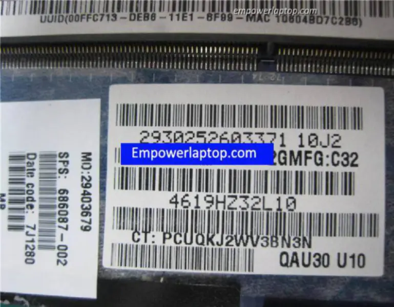 HP Envy 4-1000 686087-501 686087-001 QAU30 LA-8662P Hauptplatine