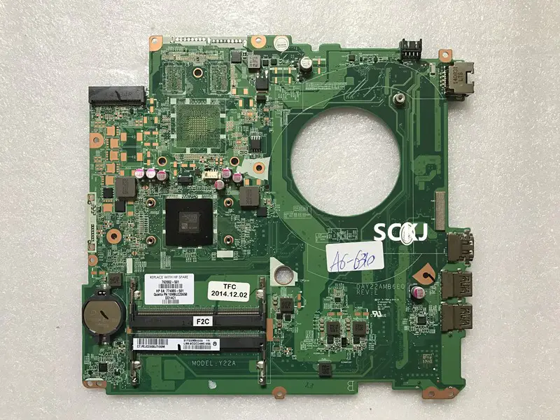 HP 14-V 14-P 763552-501 763552-001 A6 CPU-Motherboard