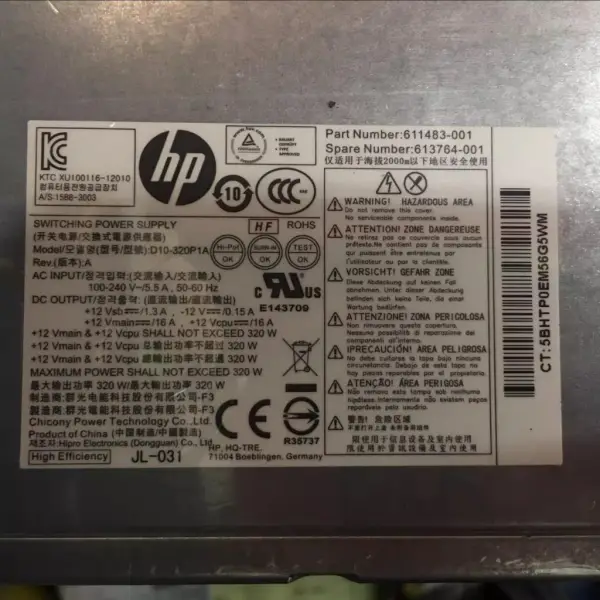 HP D10-320P1A PS-4321-2HP Netzgerät
