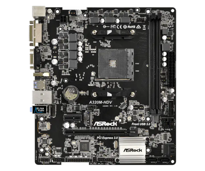 Asrock A320M-HDV Mainboard AM4 DDR4 32G M-ATX