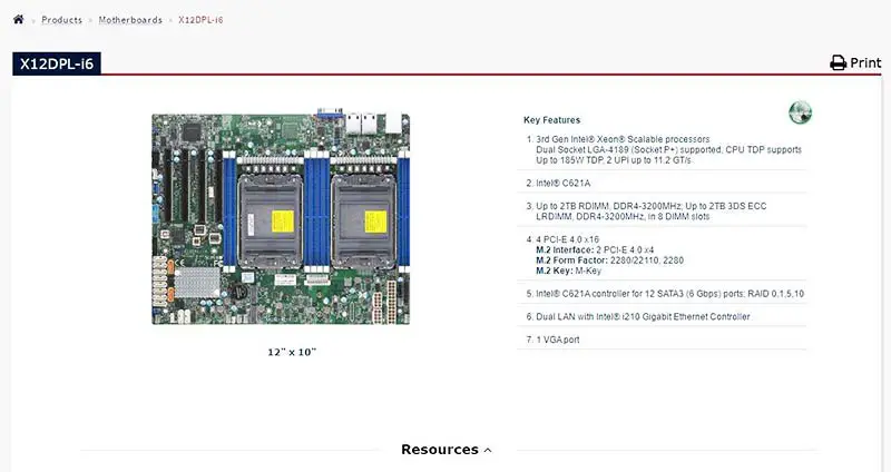 X12dpl-i6 Für Supermicro Motherboard Lga-4189 Xeon Scalable Prozessoren Pci-e 4.0 Sata3 (6 Gbps) Dual Lan Mit Intel I210