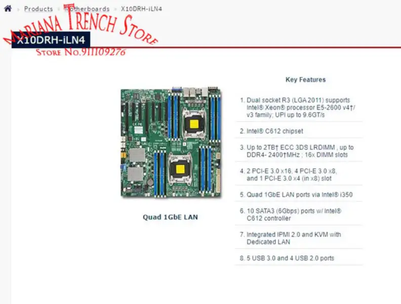 X10drh-iln4 Für Supermicro Motherboard Lga2011 E5-2600 V4/v3 Familie Ddr4 Ipmi 2.0