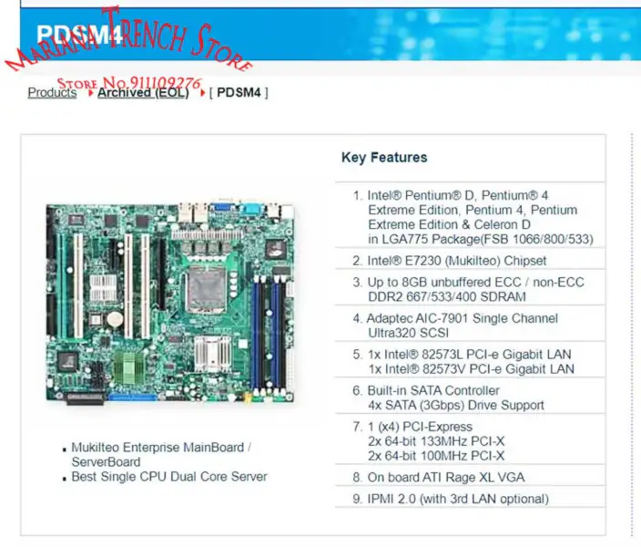 Pdsm4 für Supermicro Mukilteo Enterprise Hauptplatine / Serverplatine