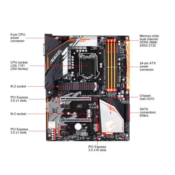 H370 Aorus Gaming 3 Wifi für Gigabyte Lga1151 H370 Ddr4 64gb Core I7/i5/i3 Atx Motherboard