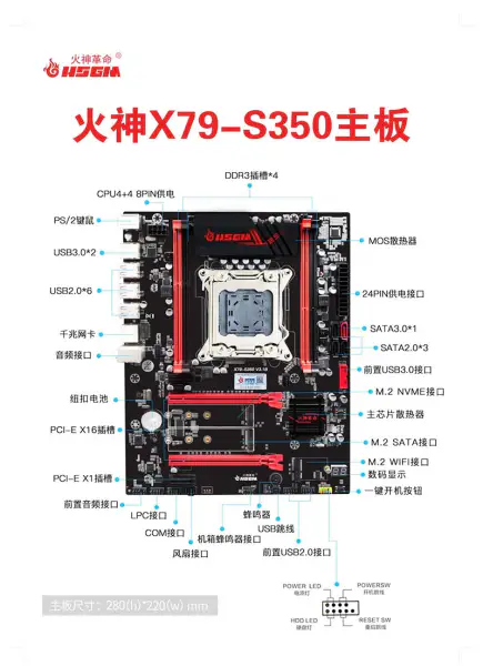 Hsgm X79-s350 Motherboard Lga 2011 Cpu Sockel 128gb Speicher Computer Server Motherboard
