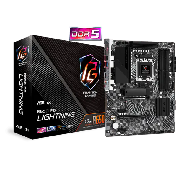 Asrock Atx Motherboard B650 Pg Light Ning Ddr5 Am5 Unterstützung Cpu 7950x 7900x 7700x 7600x