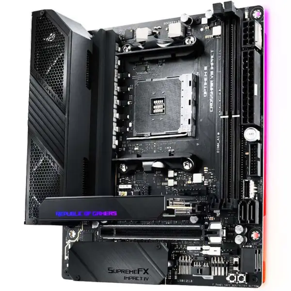 Asus Rog Crosshair Viii Impact X570 Argb Motherboard Gaming-Prozessor Unterstützung 5800x 5900x 5950x