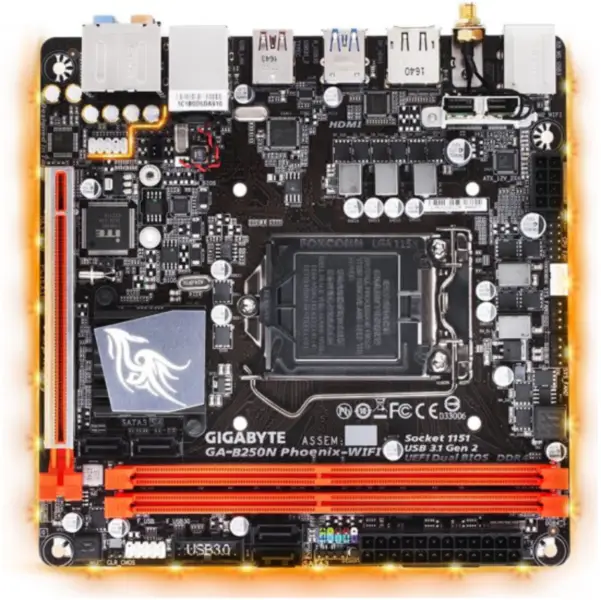 Gigabyte GA-B250N-PHOENIX WIFI Mainboard B250 Sockel LGA 1151 DDR4 USB3.0 SATA3.0