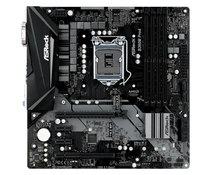 Asrock B360M Pro 4 Mainboard LGA1151 DDR4 64G M-ATX