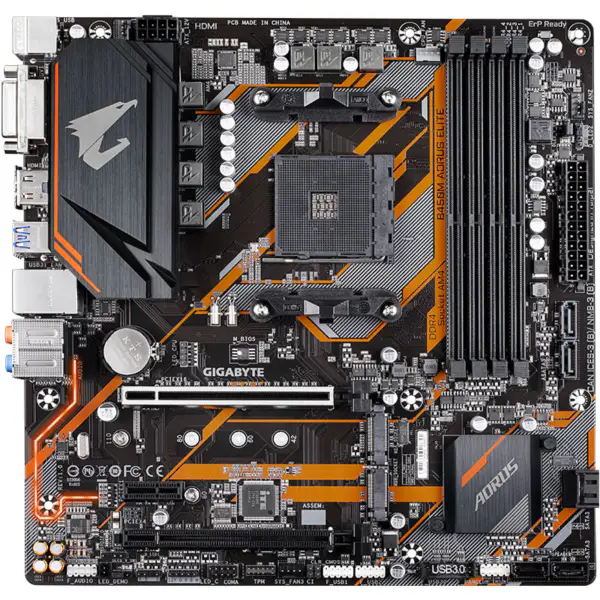 Gigabyte GA B450M AORUS ELITE Mainboard AMD B450 DDR4 DIMM USB3.1 Micro-ATX 64G
